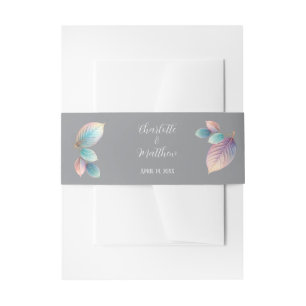 Pastel Iridescent Blätter Hochzeiten Dreamy Pastel Einladungsbanderole