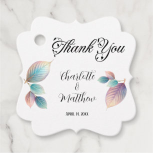 Pastel Iridescent Blätter Hochzeiten Dreamy Pastel Geschenkanhänger