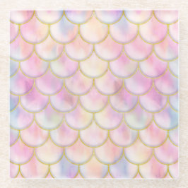 Pastel Iridescent Mermaid Scales Muster Glasuntersetzer