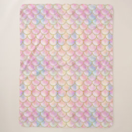 Pastel Iridescent Mermaid Scales Muster Sherpadecke
