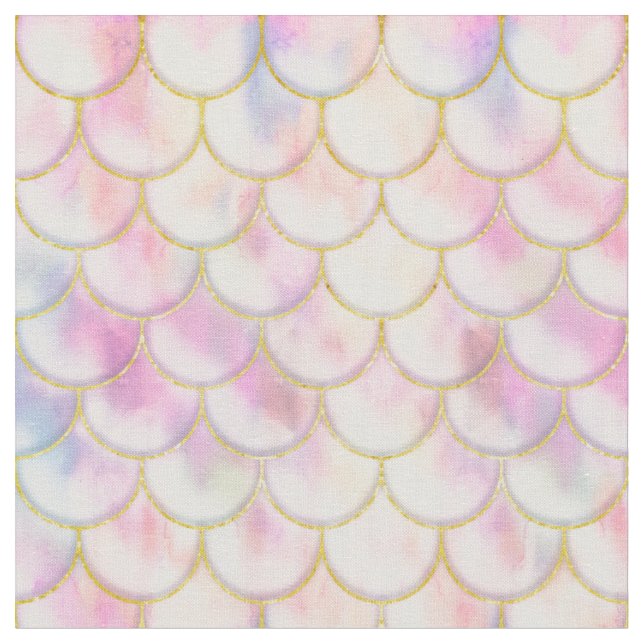 Pastel Iridescent Mermaid Scales Muster Stoff (Nahaufnahme)