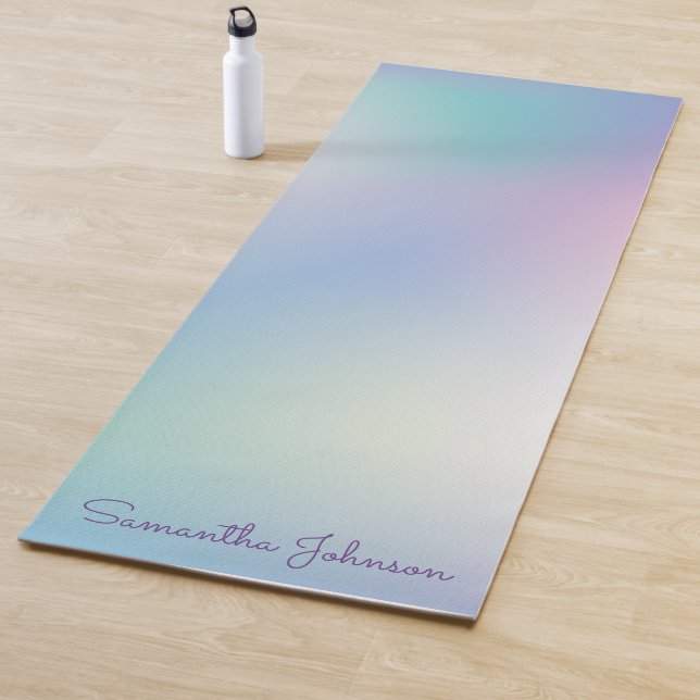 Pastel Iridescent Skies Gradient Script Name Yogamatte (Beispiel)