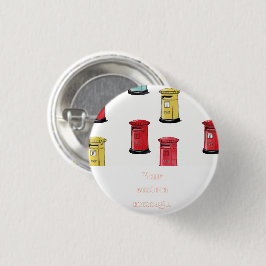 Pastel Japanese Postbox: Watercolor Crayon Style  Button