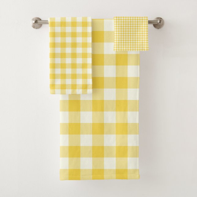 Pastel Jaune En vichy Buffalo Check Plaid Motif  (En situation)