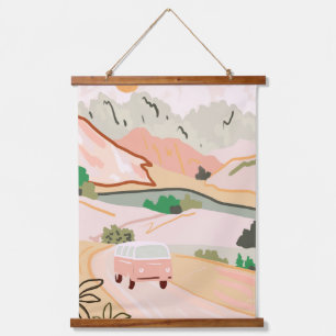 Pastel Journey Wandteppich Mit Holzrahmen