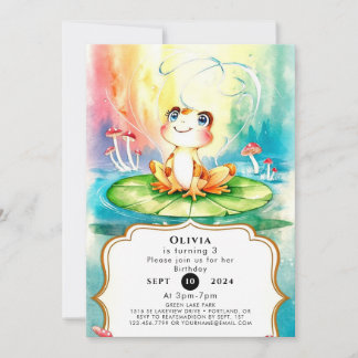 Pastel Joyful Frog Birthday Einladung