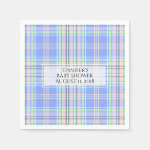 Pastel Kariert Baby Duschpapier Napkins Serviette