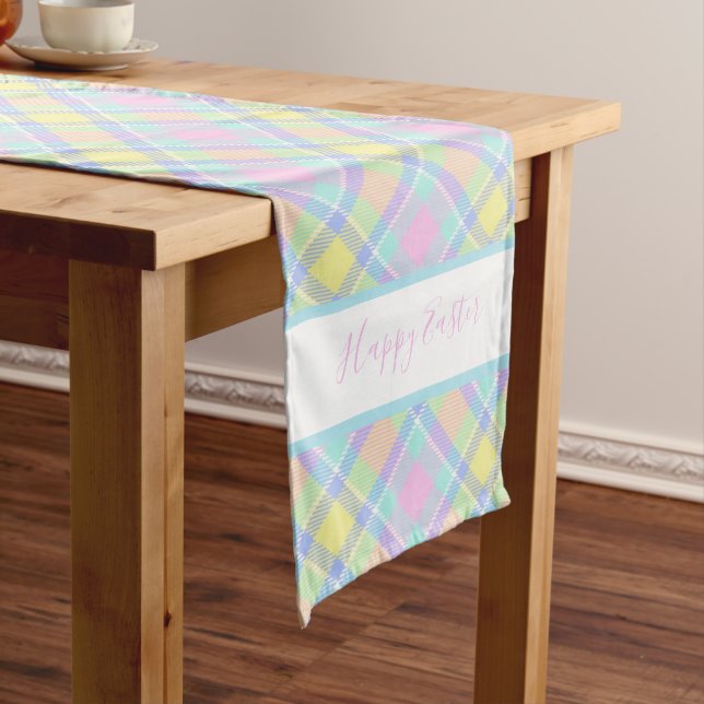 Pastel kariert Osterlappenläufer Großer Tischläufer (Beispiel)