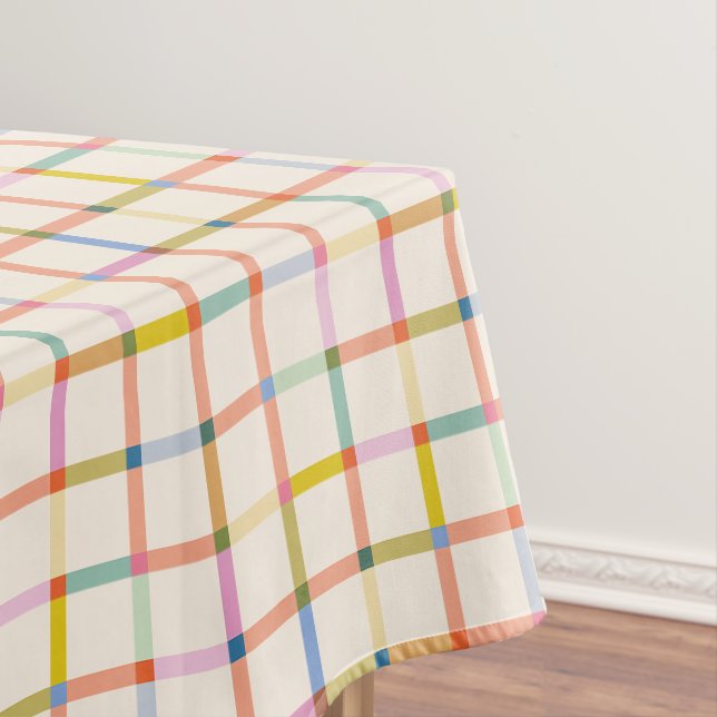 Pastel Kariert passend farbenfroh trendy Tischdecke (Beispiel)