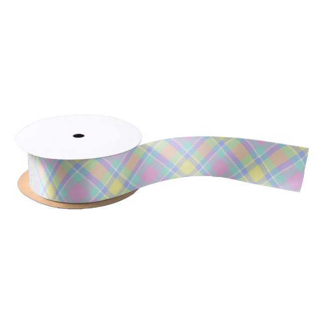 Pastel kariert satinband (Spule)