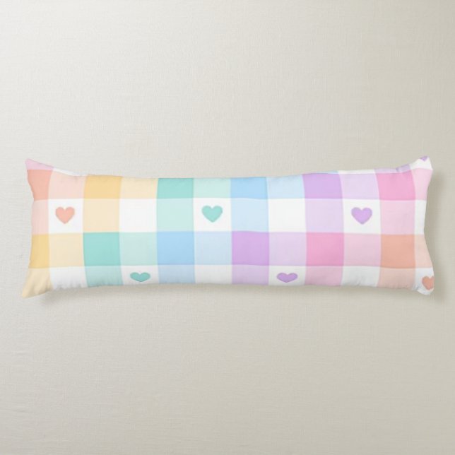 Pastel Kariert Seitenschläferkissen (Vorderseite)