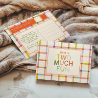 Pastel Kariert "Two Much Fun" 2. Geburtstag