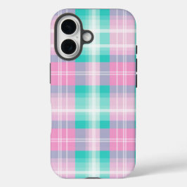 Pastel karierte Frühlingsfarben angenehm iPhone 16 Hülle
