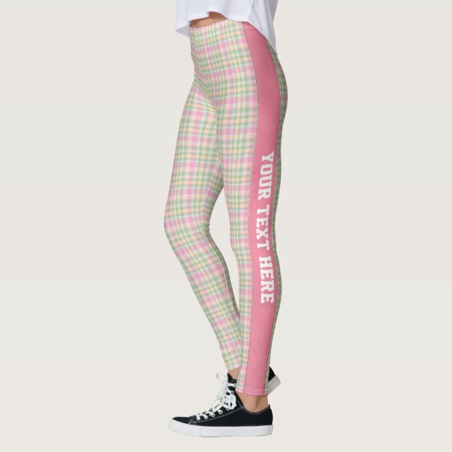 Pastel Karierte Personalisierte Leggings (Links)