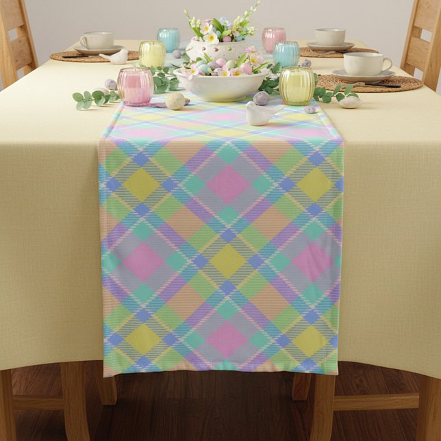 Pastel karierter Tischläufer (Von Creator hochgeladen)