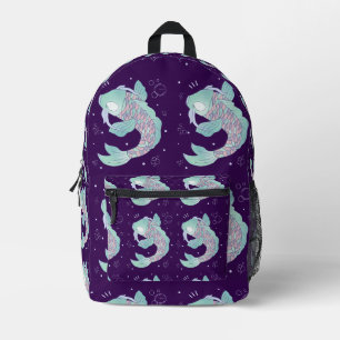 Pastel-Karpfen   Whimsische Volkskunst unter Wasse Bedruckter Rucksack