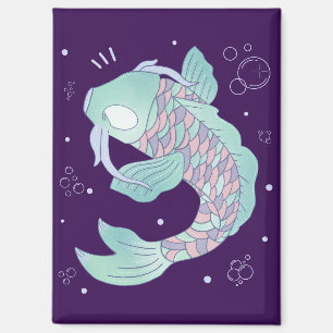 Pastel-Karpfen Whimsische Volkskunst Unterwasser Magnet