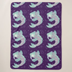 Pastel-Karpfen Whimsische Volkskunst Unterwasser Sherpadecke