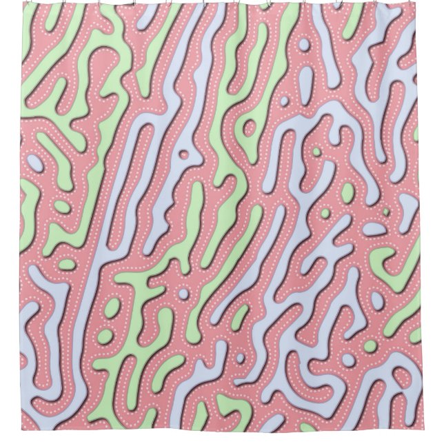 Pastel Kawaii Abstrakt-farbiger Spritzer Design Duschvorhang (Vorderseite)