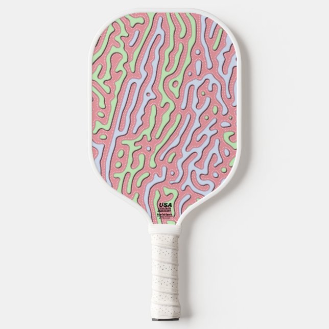 Pastel Kawaii Abstrakt-farbiger Spritzer Design Pickleball Schläger (Vorderseite)
