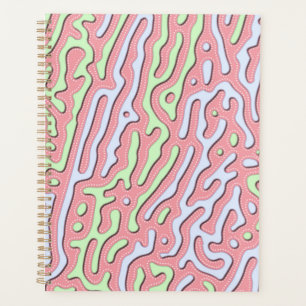 Pastel Kawaii Abstrakt-farbiges Squiggle-Design Planer