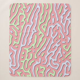 Pastel Kawaii Abstrakt-farbiges Squiggle-Design Sherpadecke