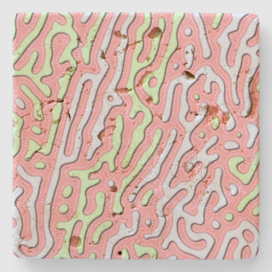 Pastel Kawaii Abstrakt-farbiges Squiggle-Design Steinuntersetzer