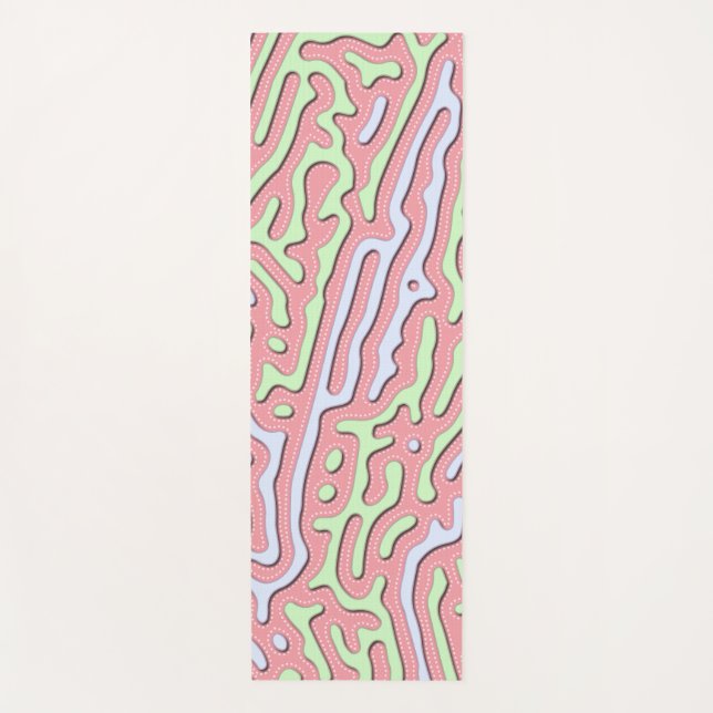 Pastel Kawaii Abstrakt-farbiges Squiggle-Design Yogamatte (Vorderseite)
