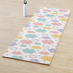 Pastel Kawaii Cloud Pattern Yoga Mat Yogamatte
