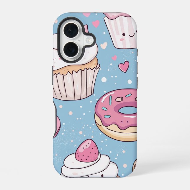 Pastel Kawaii Leckereien: Anime Dessert Phone Case iPhone 16 Hülle (Rückseite)