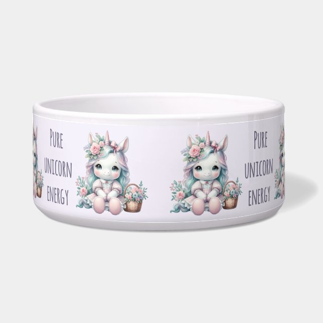 Pastel Kawaii Unicorn Doll with Flower Basket Napf (Vorderseite)