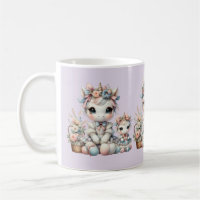 Pastel Kawaii Unicorn Mutter Tochter Duo Lavender