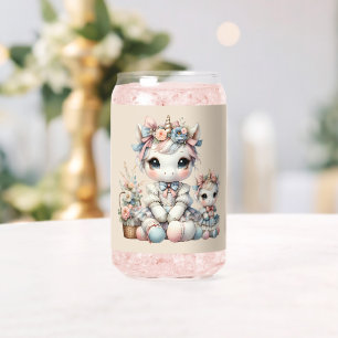 Pastel Kawaii Unicorne Mère Fille Duo Beige