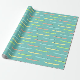 Pastel Kayaks auf dem Aquamarinen Kayaking Themed Geschenkpapier