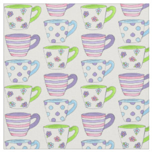 Pastel Keramik Teacups Teezeremonie Party Rosa Lil Stoff