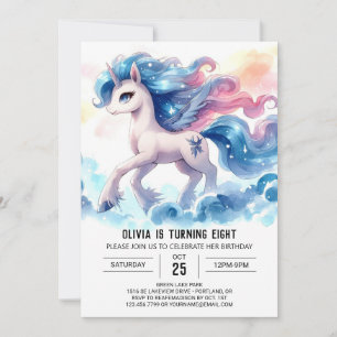 Pastel Kids Horse Geburtstag Einladung