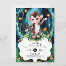 Pastel Kids Monkey Geburtstag