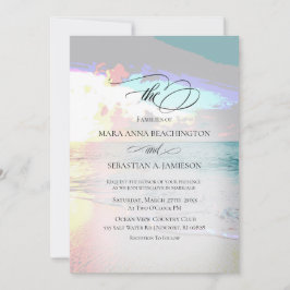 *~* Pastel Künstlerisch Sunrise Beach Nautical Wed Einladung