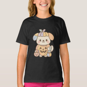 Pastel-Kürbis-Welpen-Kinder-T-Shirt Süßes Kawaii T-Shirt