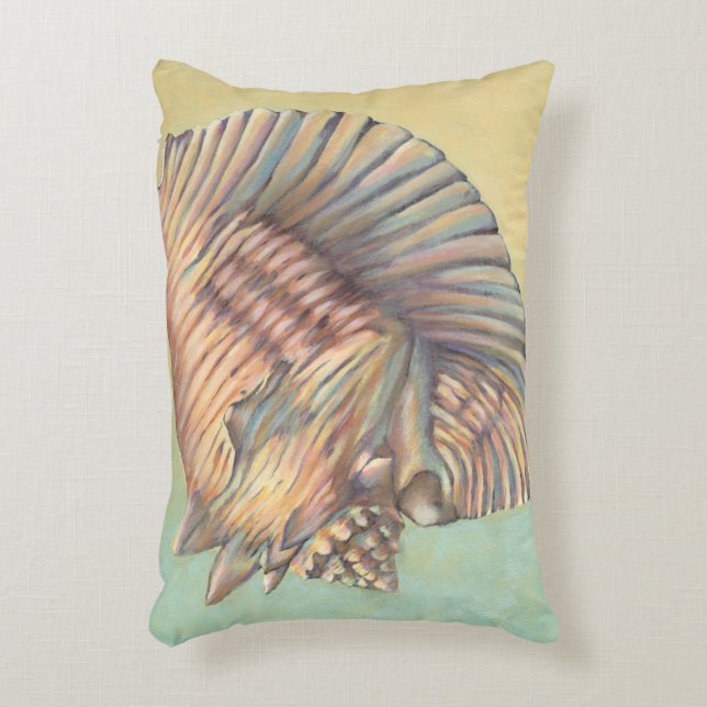 Pastel Large Conch Muschel Dekokissen (Vorderseite(Vertikal))