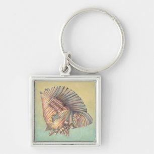 Pastel Large Conch Muschel Schlüsselanhänger