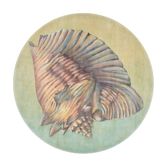 Pastel Large Conch Muschel Schneidebrett (Vorderseite)