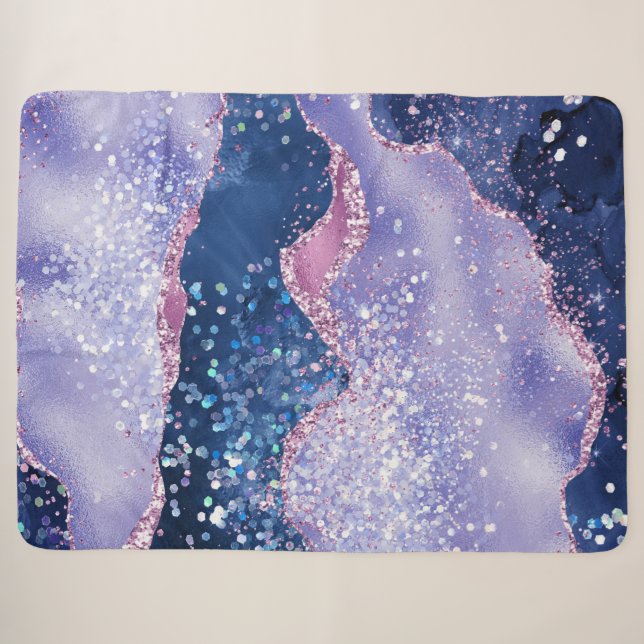 *~* Pastel LAVENDER Agate Holo GLITZER Ozean AP8 Sherpadecke (Vorderseite (Horizontal))