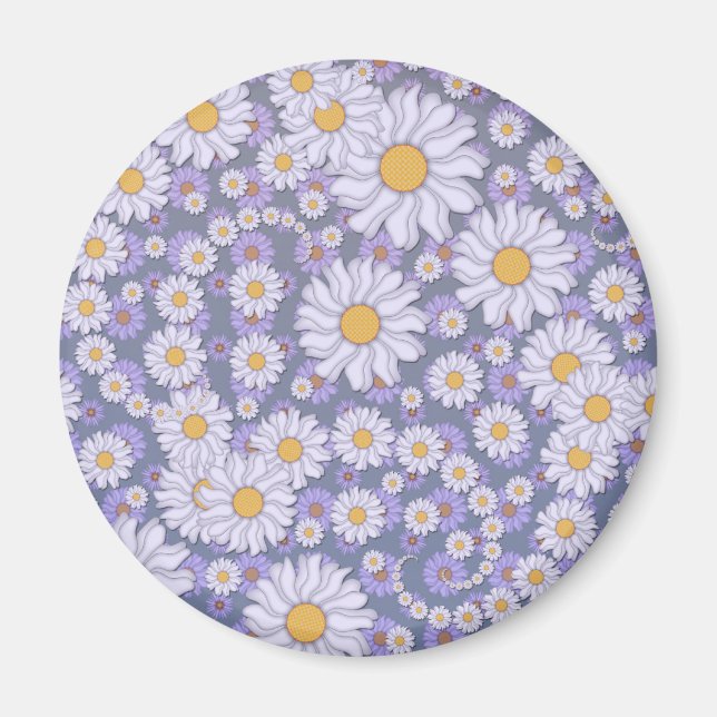 Pastel Lavender Daisies Art Magnet (Vorne)