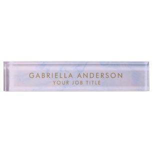 Pastel Lavender Marble Girly Beruflich Office Namensplakette