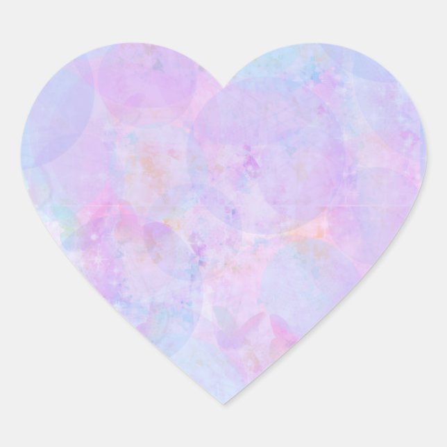Pastel Lavender und Blue Circle Design Kleines Her Herz-Aufkleber (Vorderseite)