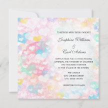Pastel Layered Hearts Wedding Invites