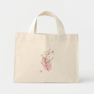 Pastel Leaves Tote Bag Mini Stoffbeutel