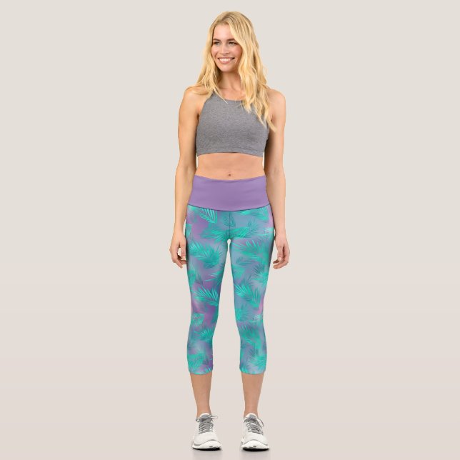 Pastel Leggings Feuille, Pantalons de Yoga Botaniq (Recto)