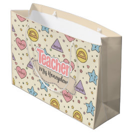 Pastel-Lehrer-Mathematik-Formen-Muster Große Geschenktüte